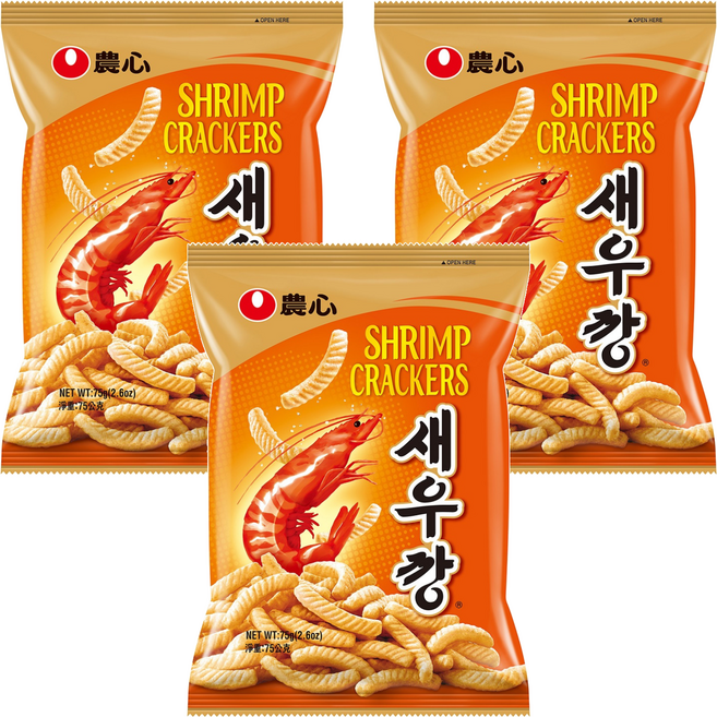 NONGSHIM 農心 蝦味條, 75g, 3包