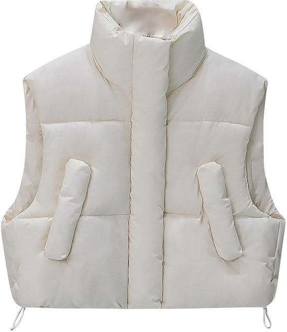 立領好比例短版保暖羽絨背心 Y7601