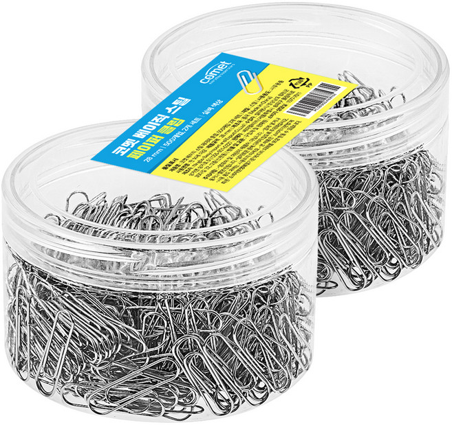 코멧 베이직 스틸 페이퍼 클립, 500개입, 2개