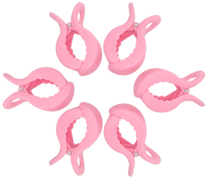 펠리스제이 유모차집게 유모차 블랭킷 클립 집게 6p, 라이트핑크, 1세트