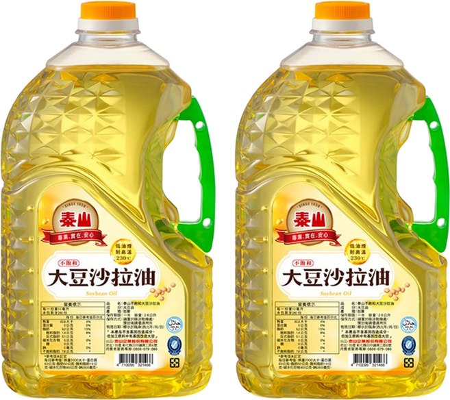 TAISUN 泰山 不飽和大豆沙拉油, 2桶, 2.6L