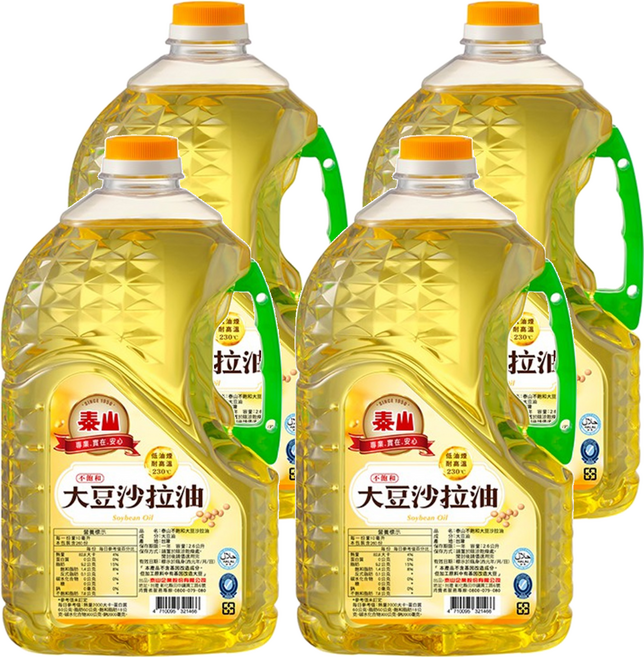 TAISUN 泰山 不飽和大豆沙拉油, 4桶, 2.6L