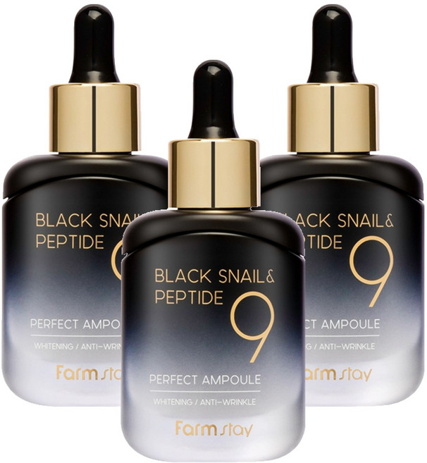 팜스테이 블랙 스네일 앤 펩타이드9 퍼펙트 앰플, 35ml, 3개
