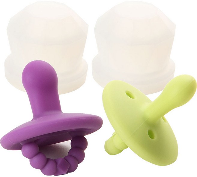 데일리라이크 봉봉 탄생석 노리개 젖꼭지 2종 세트, 03 페리도트, 자수정, 2단계(4개월이상), 1세트