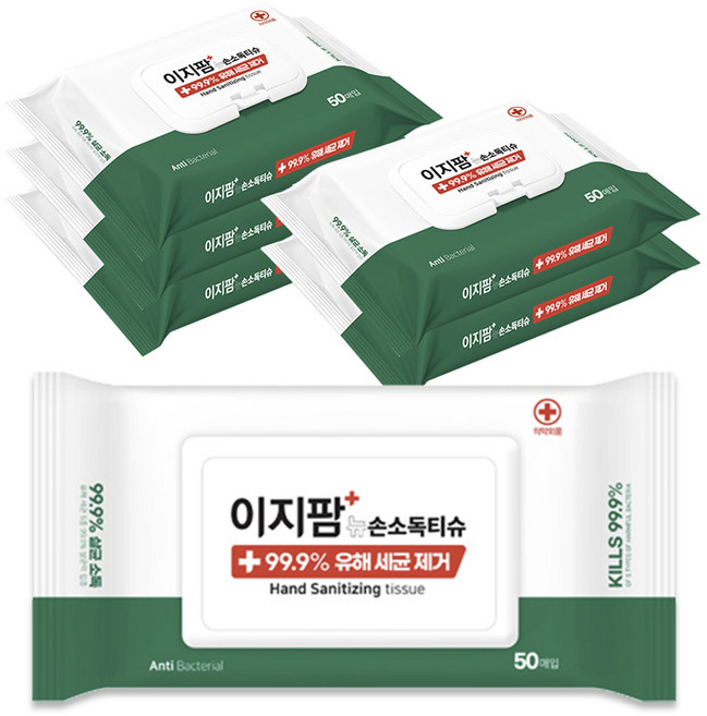 이지팜 손소독 티슈, 50매, 6개