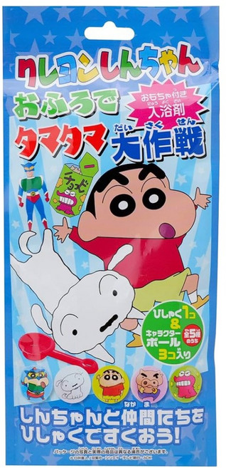 Pirates Factory 蠟筆小新泡澡時玩具套裝 內含公仔和6個角色球, 藍色, 1包