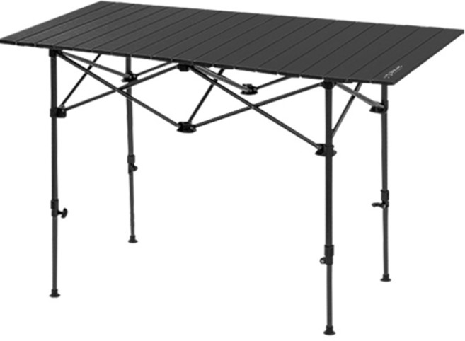 KEEP 캠핑 높이 조절 롤 테이블, 블랙