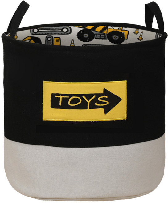 하늬통상 대형 캔버스 장난감정리함 수납바구니, 토이, 1개