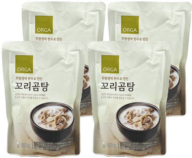 올가홀푸드 꼬리곰탕, 500g, 4개