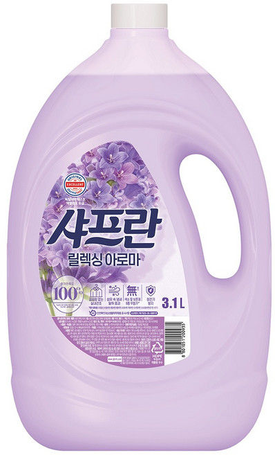 샤프란 플러스 섬유유연제 릴렉싱아로마 본품, 3.1L, 1개