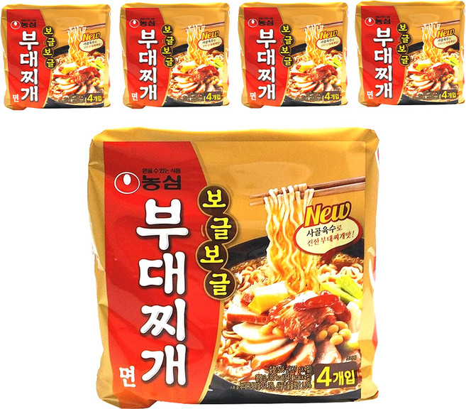 농심 보글보글 부대찌개면 127g, 20개