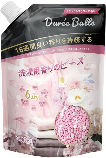 Duree Balle 六合一洗衣香香豆 補充包 自然花香 900ml, 1包