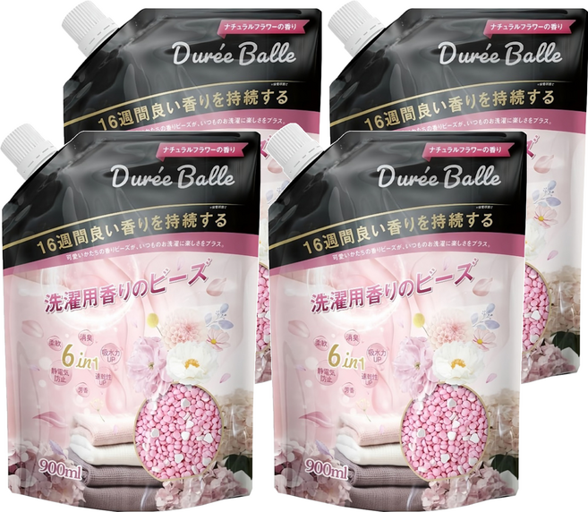 Duree Balle 六合一洗衣香香豆 補充包 自然花香 900ml, 4包