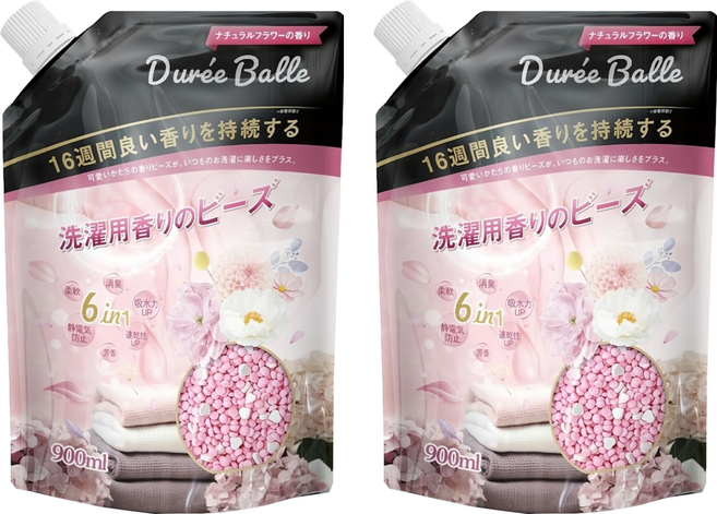 Duree Balle 六合一洗衣香香豆 補充包 自然花香 900ml, 2包