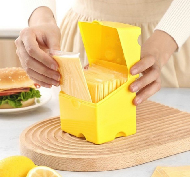 키밍 소품 치즈 수납함, 1개, 옐로우