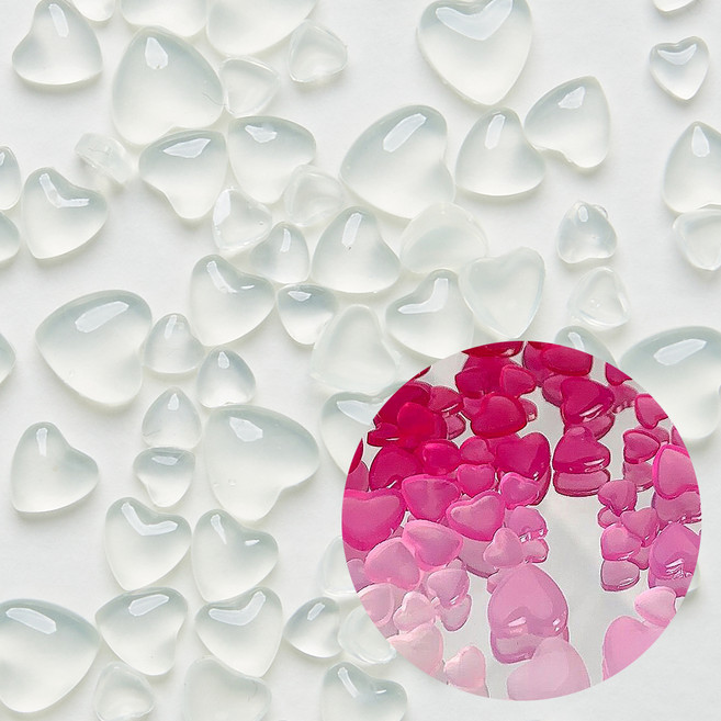 메이브라운 카멜레온 광변 하트 네일스톤, 핑크로즈, 1개