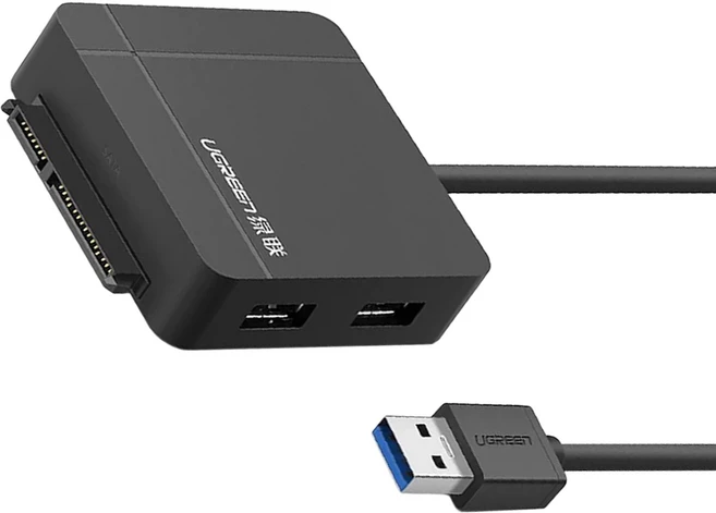 UGREEN 綠聯 USB3.0轉SATA/SD-TF/2 Port USB3.0三合一集線器 PRO版, 30713, 黑色, 1個