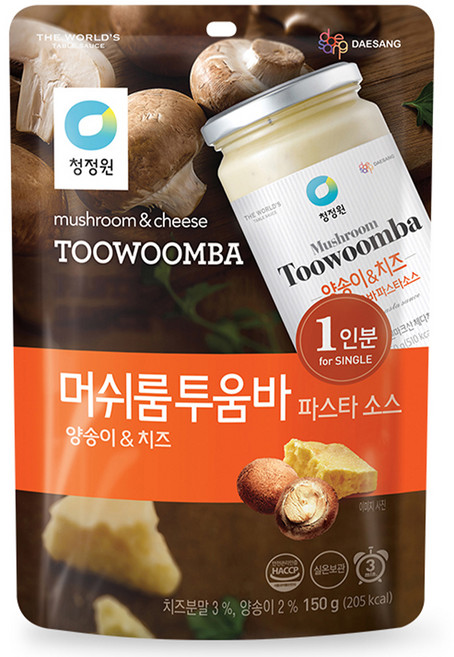 청정원 싱글 파우치 머쉬룸 투움바 파스타 소스, 150g, 1개