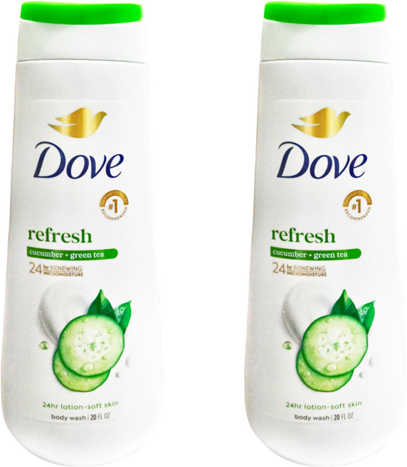 Dove 多芬 沐浴乳 綠茶黃瓜味, 591ml, 2瓶