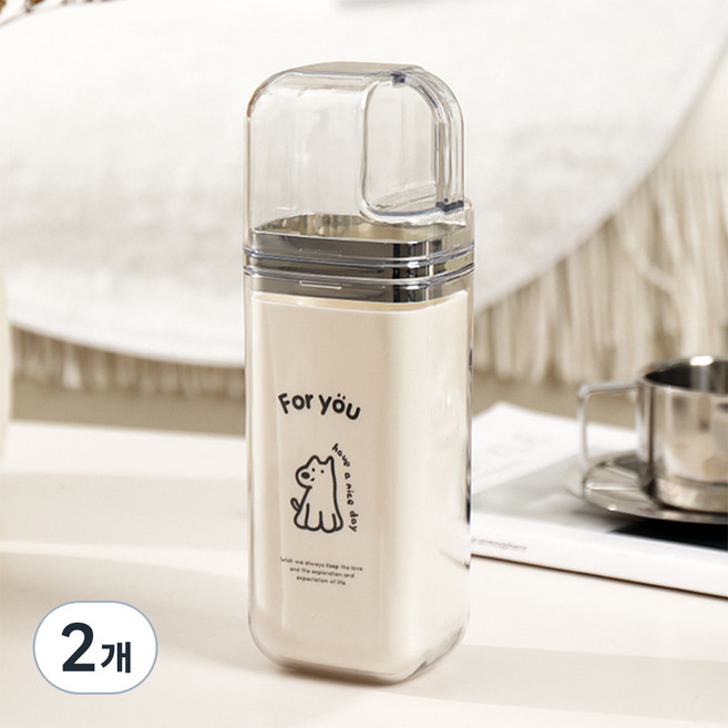 더자카 여행용 사각 라운드 칫솔케이스, 퍼피, 2개