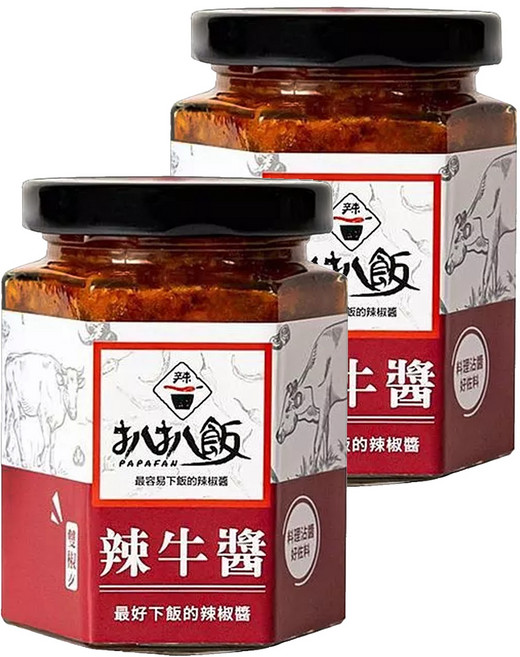 扒扒飯 辣牛醬, 180g, 2瓶