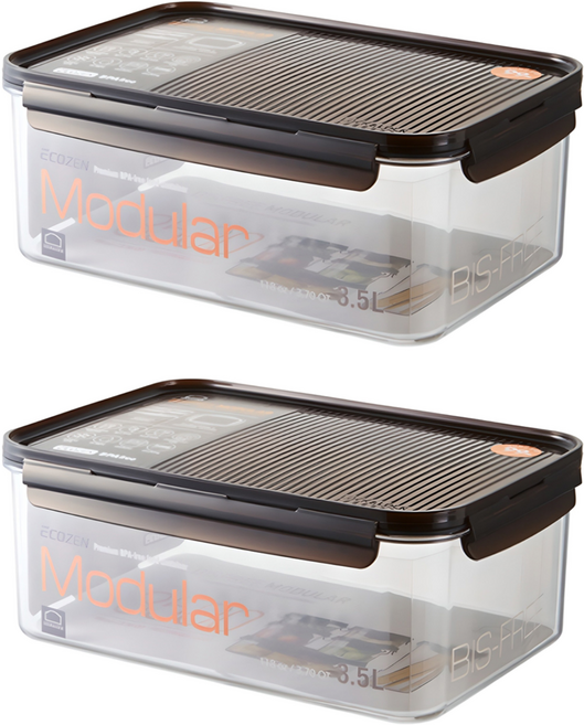락앤락 비스프리 모듈러 직사각 밀폐용기, 2개, 3.5L
