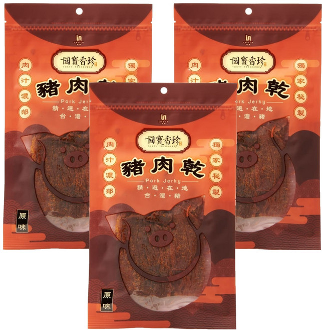 TASTY TREASURE 國寶香珍 豬肉乾, 100g, 3包