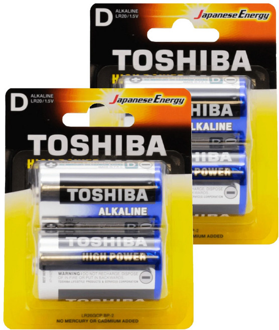 TOSHIBA 東芝 鹼性電池 1號 LR20GCP, 2個裝, 2組