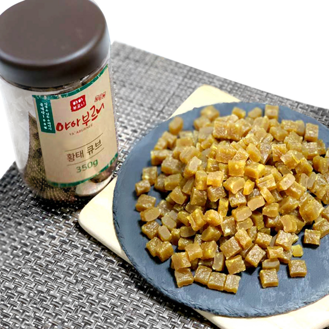 야아부르니 국내산 수제간식 대용량, 코코넛 황태 큐브, 350g, 1개