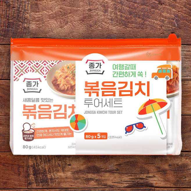 종가 볶음김치 투어세트, 80g, 5개