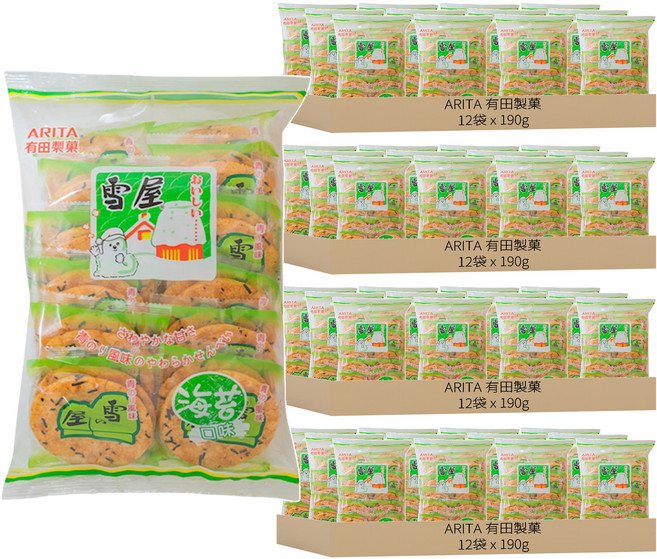 ARITA 有田製菓 雪屋 海苔, 190g, 48袋