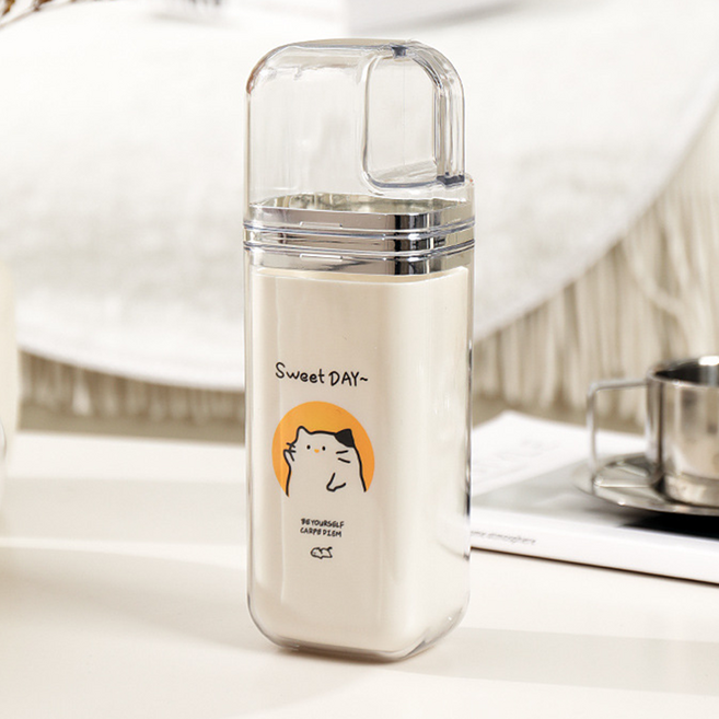 더자카 여행용 사각 라운드 칫솔케이스, 네코, 1개