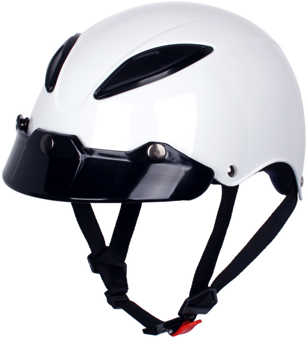 SONA 오토바이 전동킥보드 라이딩 경량 반모헬멧, 화이트유광