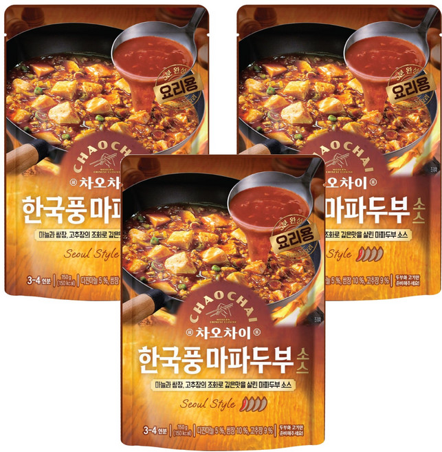 차오차이 한국풍 마파두부 소스, 150g, 3개