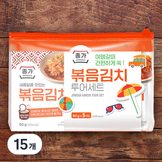 종가 볶음김치 투어세트, 80g, 15개