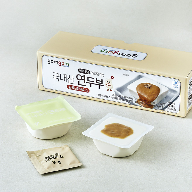 곰곰 국내산 연두부 + 참좋은참깨소스, 134g, 6개입