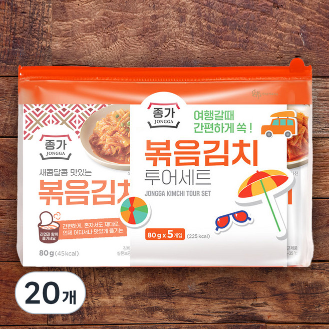 종가 볶음김치 투어세트, 80g, 20개