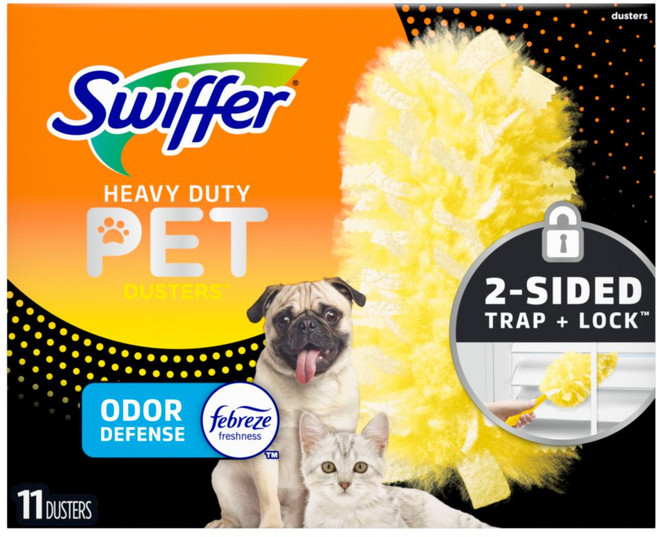스위퍼 펫 위드 페브리즈 오더 디펜스 더스터360 먼지떨이 리필, 옐로우, 11개