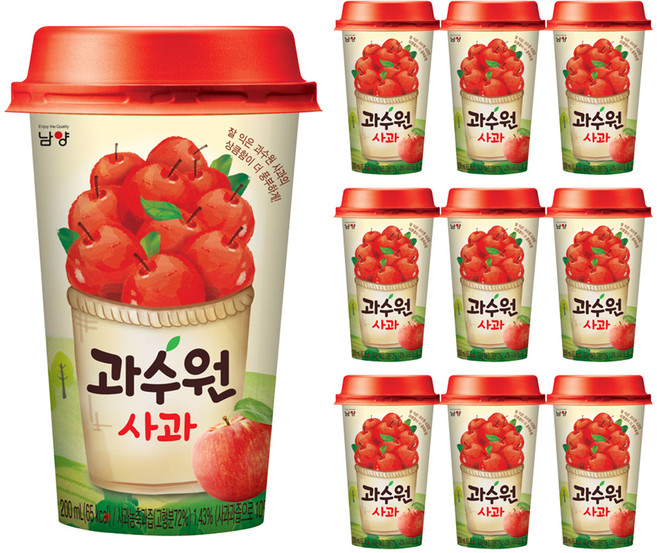 남양과수원 남양유업 사과 컵, 200ml, 10개