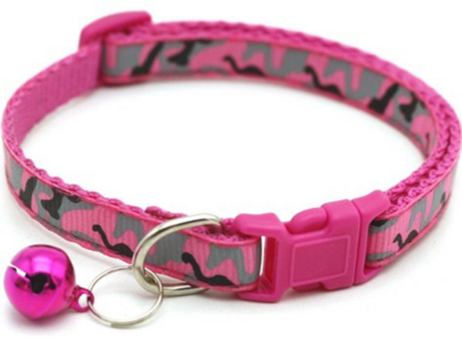 씨에스소울 반려동물 방울 목걸이, 핫핑크, 1개