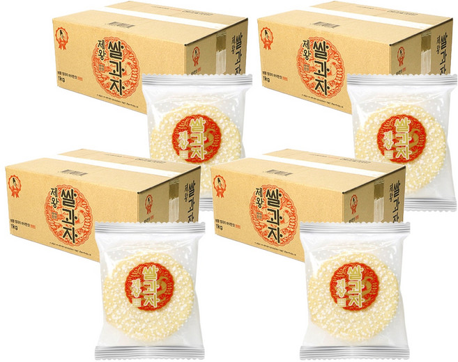 제왕 쌀과자 바삭한맛 원형, 1kg, 4개