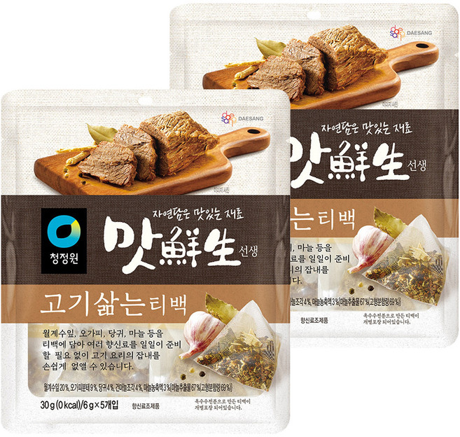 대상 맛선생 고기삶는 티백, 30g, 2개