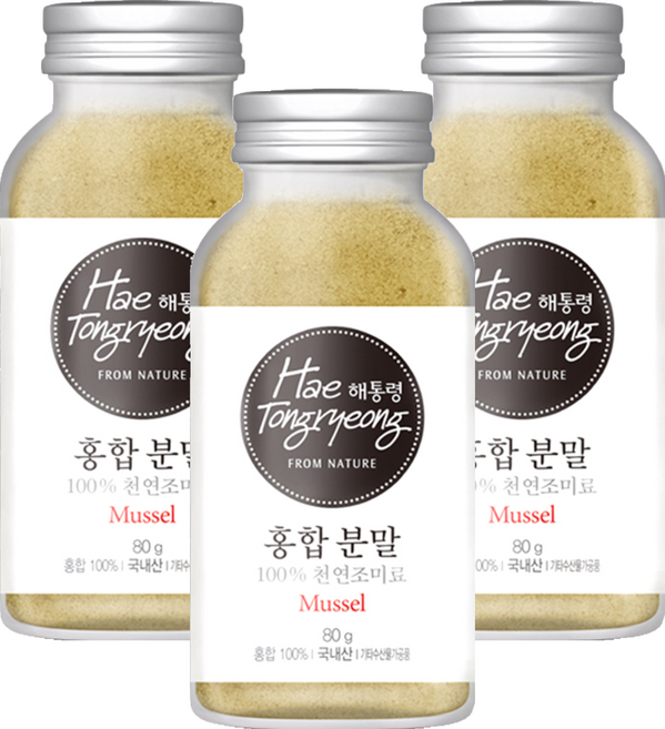 해통령 천연 홍합 분말, 80g, 3개