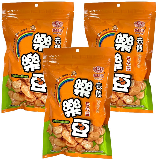 翁財記 蠶豆 脫殼樂樂豆 起司味, 240g, 3包