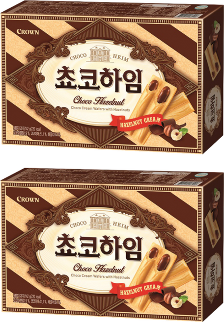 CROWN 皇冠 HEIM 榛果可可醬威化酥, 142g, 2盒