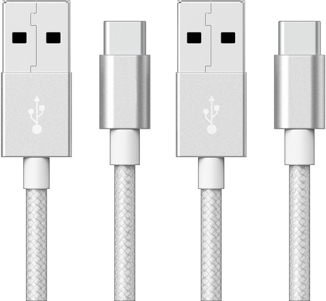 구스페리 C타입 to USB 고속충전 케이블, 2m, 실버, 2개