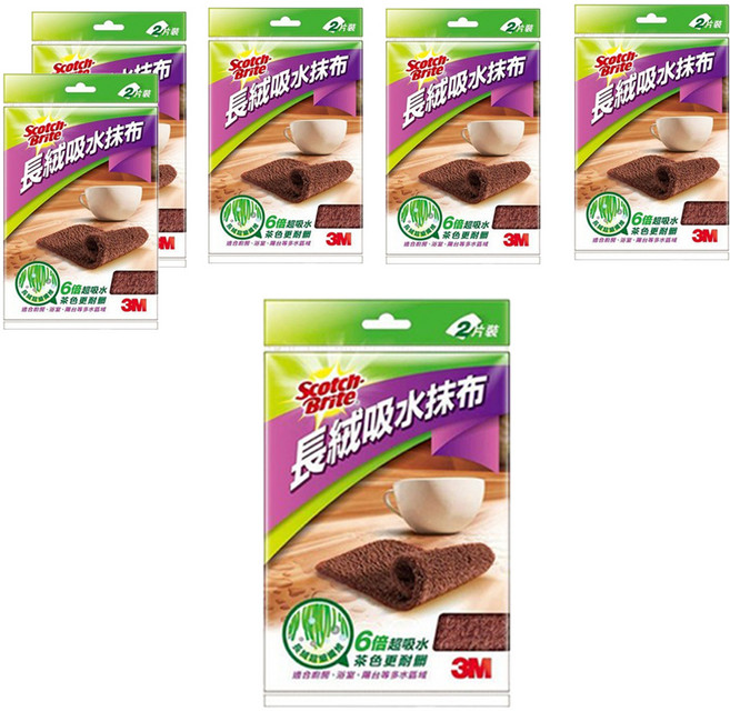 3M Scotch-Brite 百利 長絨吸水抹布, 6包