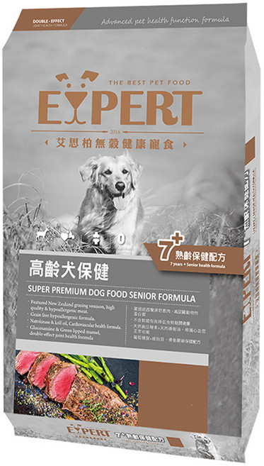 福壽實業 EXPERT 艾思柏 高齡犬保健 無穀犬食, 鹿肉, 6kg, 1袋