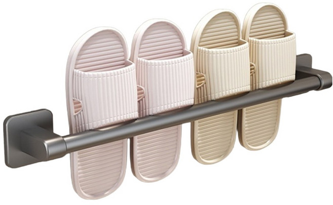 지음앤 무타공 욕실 슬리퍼 거치대, 그레이, 1개
