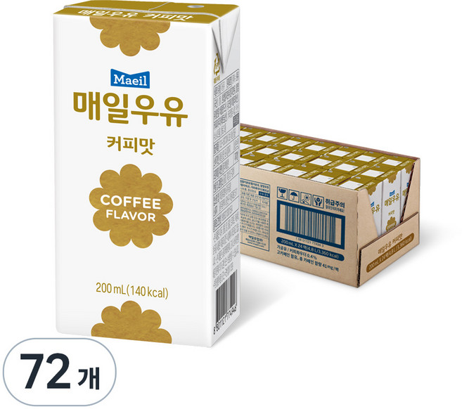 매일우유 커피맛, 200ml, 72개